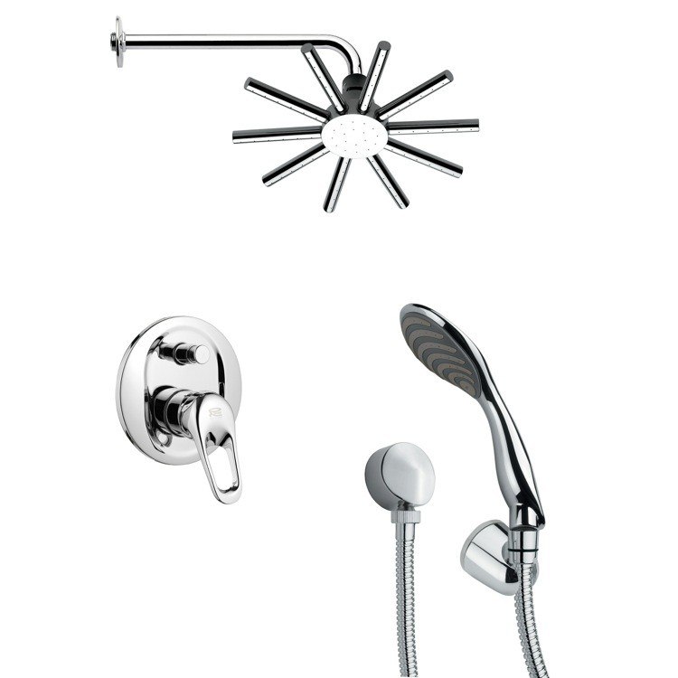 REMER SFH6085 ORSINO SLEEK ROUND CONTEMPORARY SHOWER SYSTEM IN CHROME