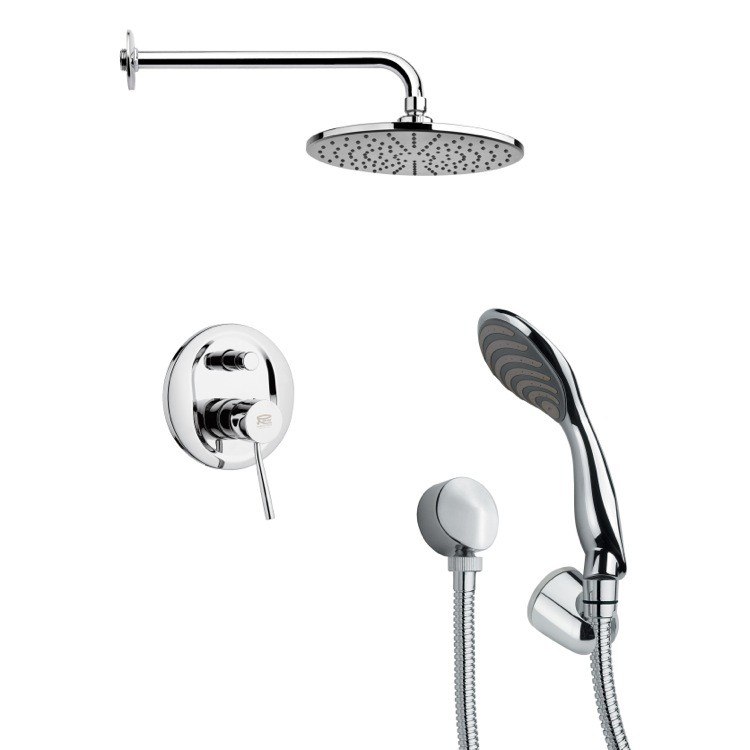 REMER SFH6153 ORSINO ROUND MODERN CHROME SHOWER FAUCET SET WITH HAND SHOWER