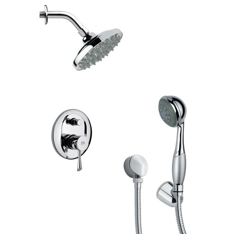 REMER SFH6177 ORSINO ROUND SLEEK CONTEMPORARY SHOWER SYSTEM IN CHROME