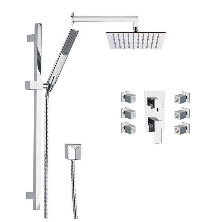 REMER S1 RANIERO SHOWER FAUCET WITH BODY SPRAY IN CHROME