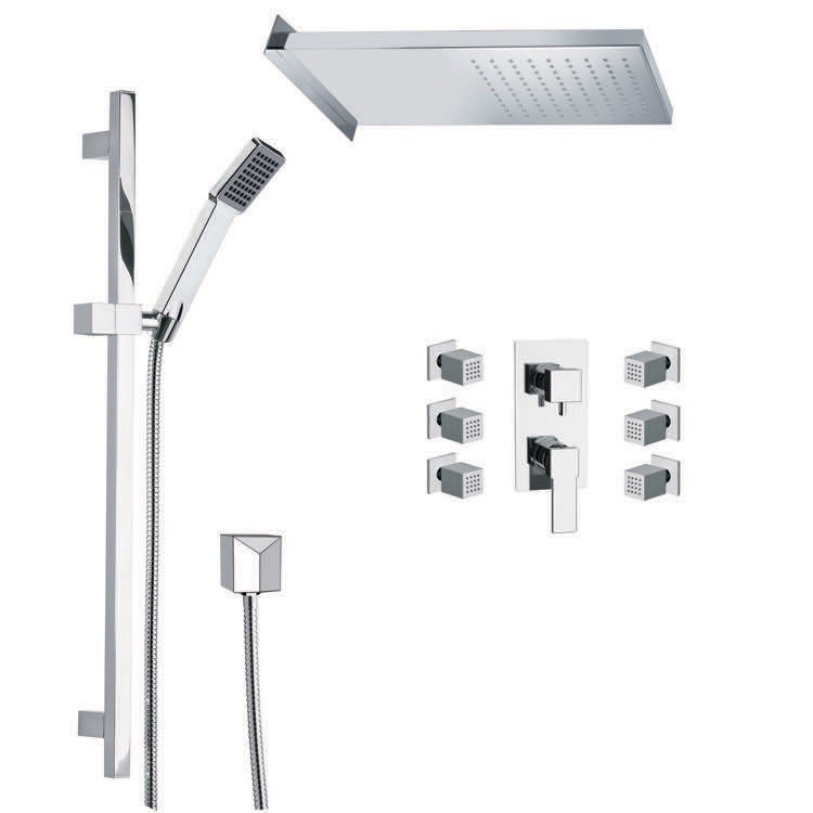 REMER S12 RANIERO SHOWER FAUCET WITH BODY SPRAY IN CHROME