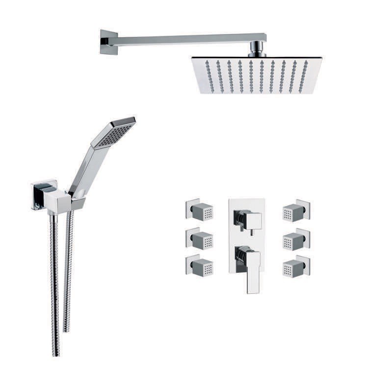 REMER S21 RANIERO SHOWER FAUCET WITH BODY SPRAY IN CHROME