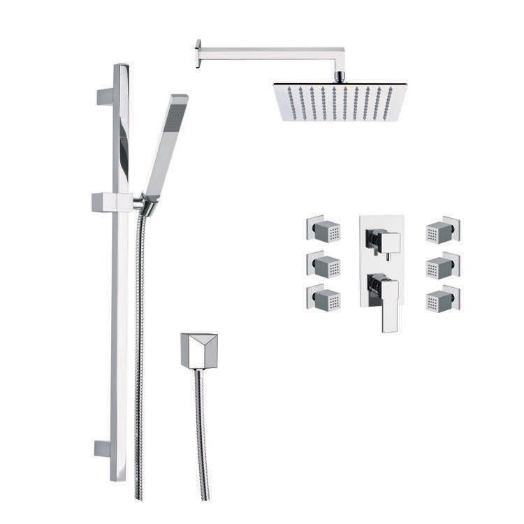 REMER S4 RANIERO SHOWER FAUCET WITH BODY SPRAY IN CHROME