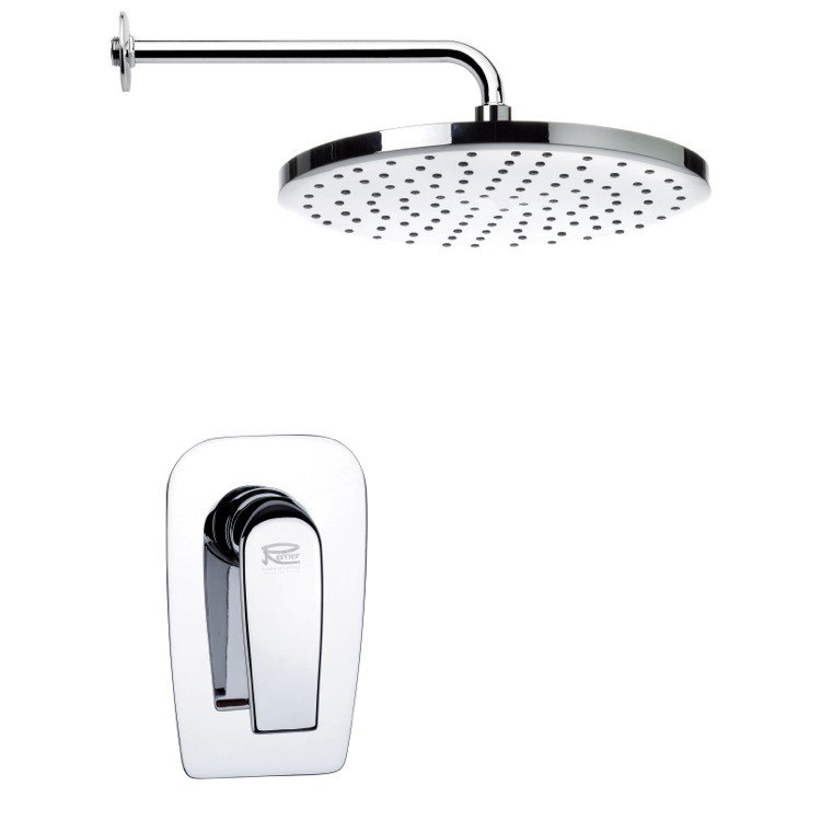 REMER SS1004 MARIO ROUND MODERN SHOWER FAUCET SET IN CHROME