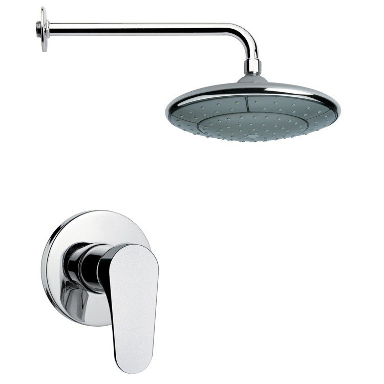 REMER SS1050 MARIO ROUND CONTEMPORARY SHOWER FAUCET SET IN CHROME