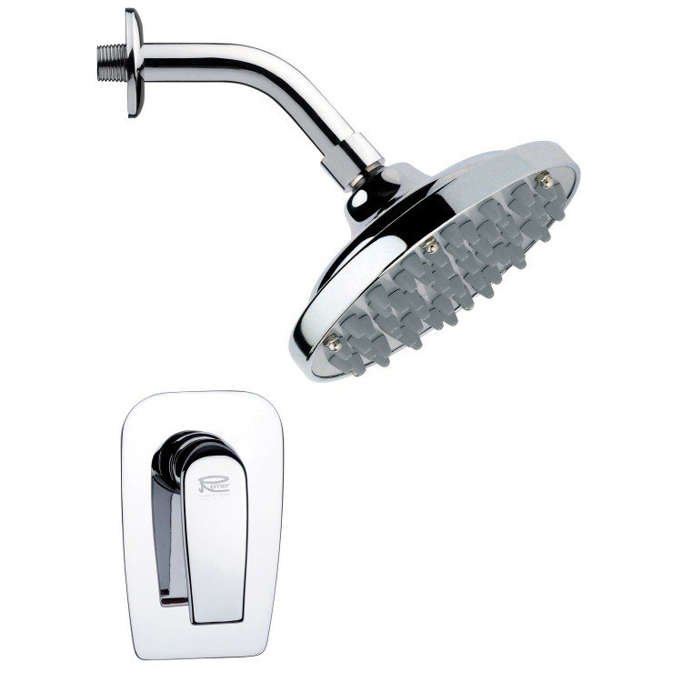 REMER SS1113 MARIO ROUND MODERN SHOWER FAUCET SET IN CHROME