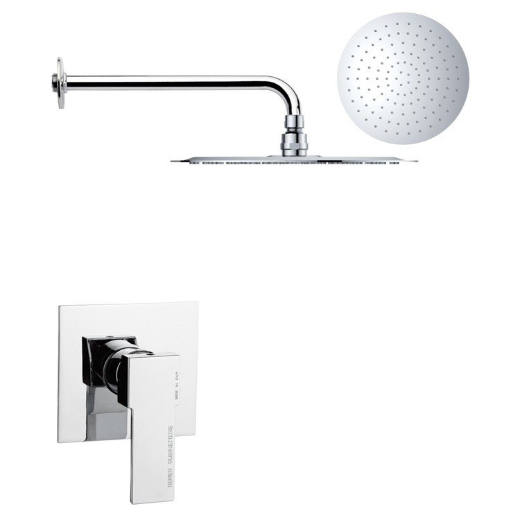 REMER SS1171 MARIO ROUND ONE-WAY SHOWER FAUCET SET WITH A CHROME FINISH