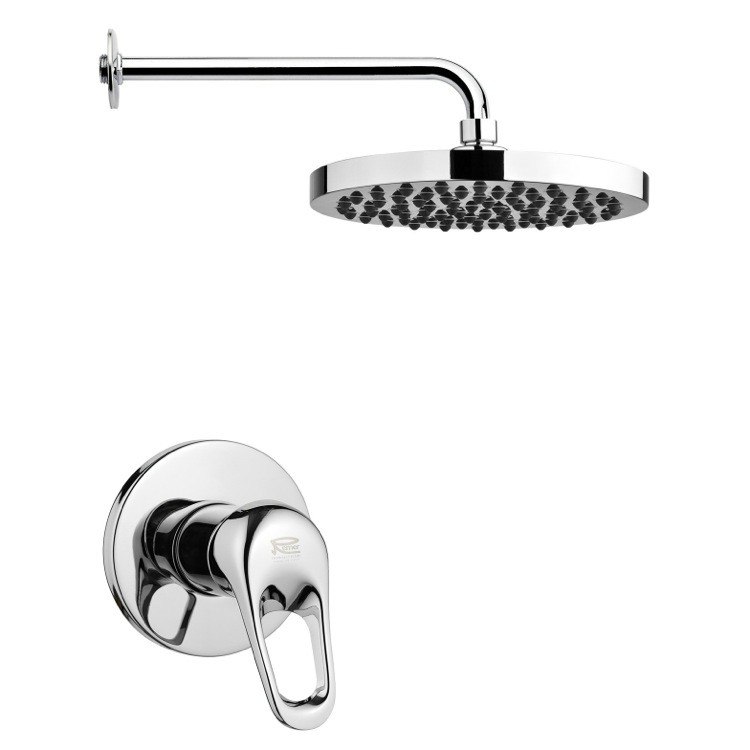 REMER SS1209 MARIO ROUND SHOWER FAUCET SET IN POLISHED CHROME WITH LEVER