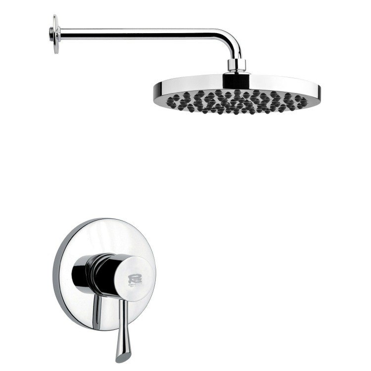 REMER SS1212 MARIO ROUND SHOWER FAUCET SET IN POLISHED CHROME WITH LEVER