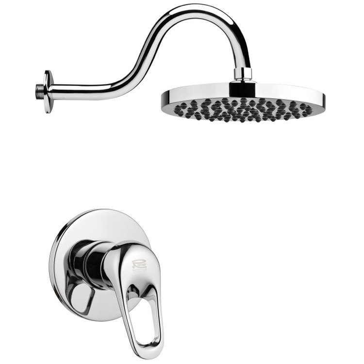 REMER SS1213 MARIO ROUND SHOWER FAUCET SET IN POLISHED CHROME WITH LEVER