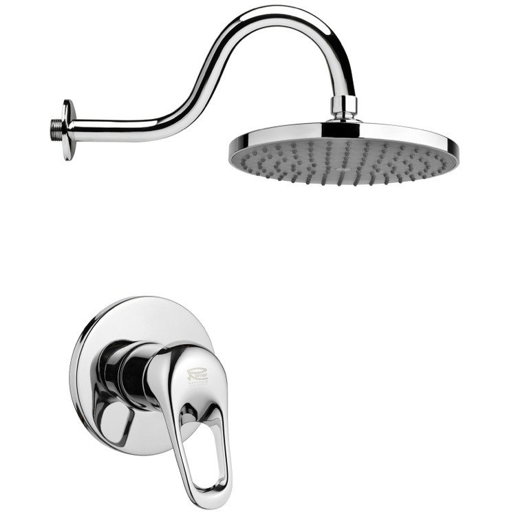 REMER SS1214 MARIO ROUND SHOWER FAUCET SET IN POLISHED CHROME WITH LEVER