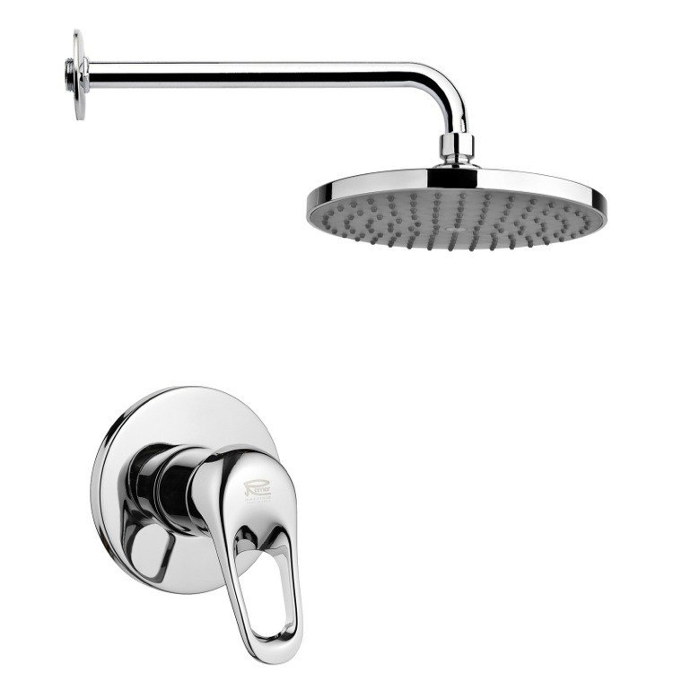 REMER SS1215 MARIO ROUND SHOWER FAUCET SET IN POLISHED CHROME WITH LEVER