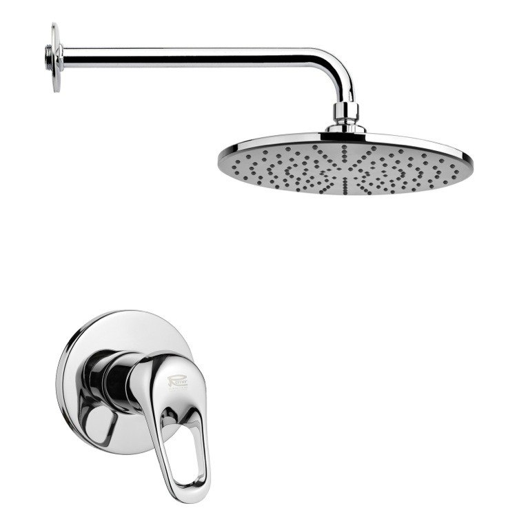 REMER SS1220 MARIO ROUND LEVER SHOWER FAUCET SET IN POLISHED CHROME