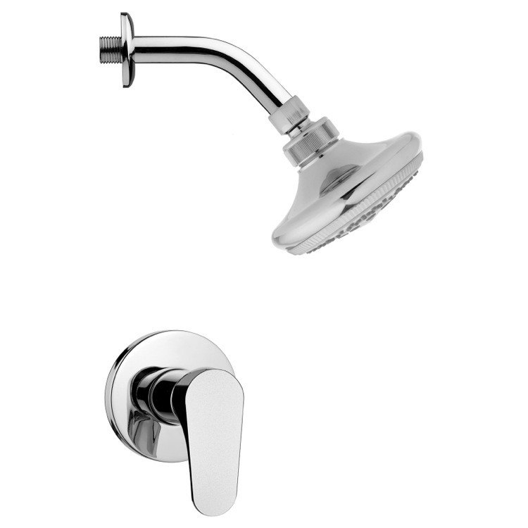 REMER SS1242 MARIO POLISHED CHROME SHOWER FAUCET SET WITH SINGLE LEVER
