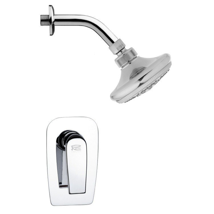 REMER SS1245 MARIO POLISHED CHROME SHOWER FAUCET SET WITH SINGLE LEVER