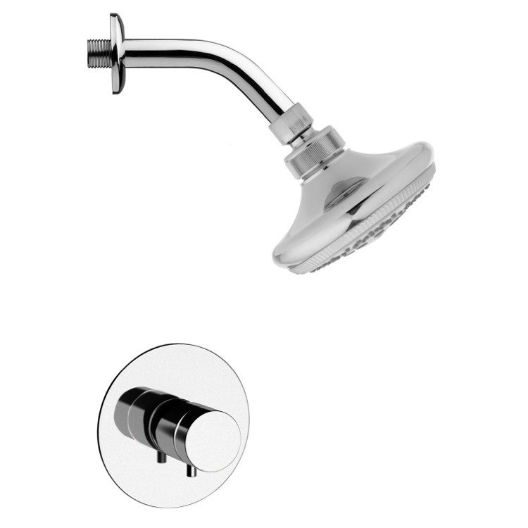 REMER SS1246 MARIO POLISHED CHROME SHOWER FAUCET SET WITH SINGLE LEVER
