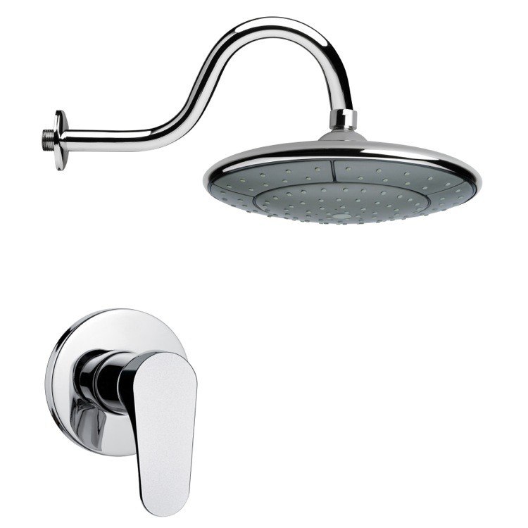 REMER SS1284 MARIO ONE-WAY CONTEMPORARY ROUND POLISHED CHROME SHOWER FAUCET SET