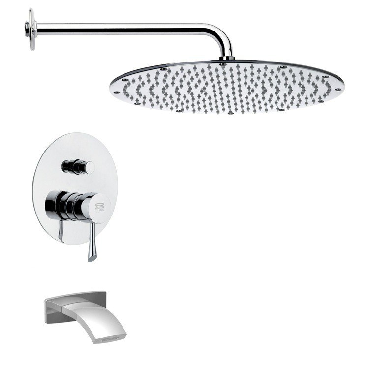 REMER TSF2137 PELEO MODERN TUB AND SHOWER FAUCET SET IN CHROME
