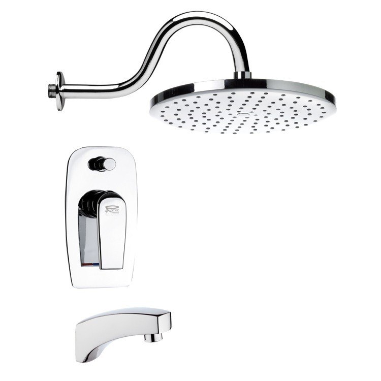 REMER TSF2292 PELEO CONTEMPORARY POLISHED CHROME TUB AND SHOWER FAUCET
