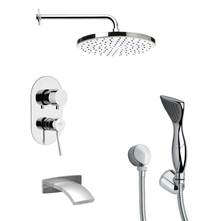 REMER TSH4047 TYGA MODERN TUB AND SHOWER FAUCET WITH HAND SHOWER IN CHROME