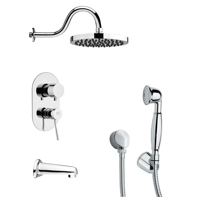 REMER TSH4058 TYGA CHROME TUB AND SHOWER FAUCET WITH HAND SHOWER