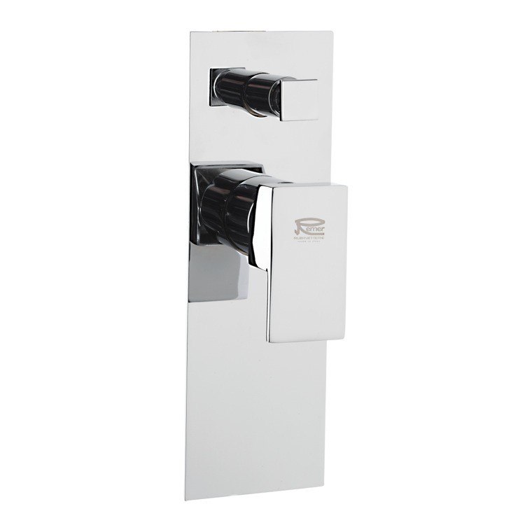 REMER Z09US FLASH CONTEMPORARY RECTANGULAR BUILT IN DIVERTER WITH PRESSURE BALANCE CARTRIDGE IN CHROME