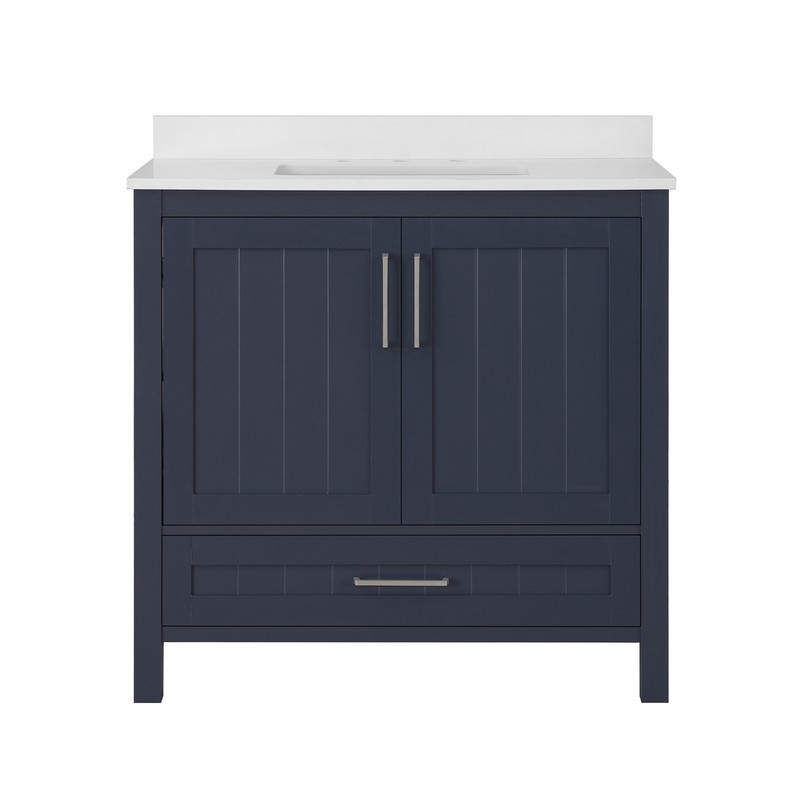 OVE DECORS 15VVA-KANS36-045FE KANSAS 36 INCH SINGLE SINK BATHROOM VANITY IN MIDNIGHT BLUE WITH CULTURE MARBLE COUNTERTOP