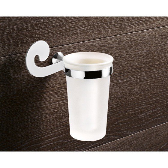 GEDY 3310 SISSI WALL MOUNTED FROSTED GLASS TOOTHBRUSH HOLDER