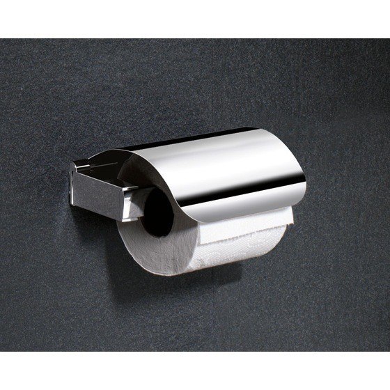 GEDY 5525-13 KENT CHROME TOILET PAPER HOLDER WITH COVER