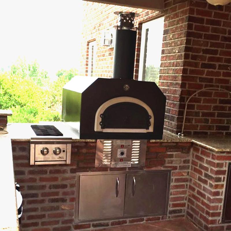 CHICAGO BRICK OVEN CBO-O-CT-750-HYB-LP-R-3K 35 1/2 INCH HYBRID COMMERCIAL COUNTERTOP PIZZA OVEN WITH METAL INSULATING HOOD AND LIQUID PROPANE PACKAGE FOR RESIDENTIAL APPLICATIONS