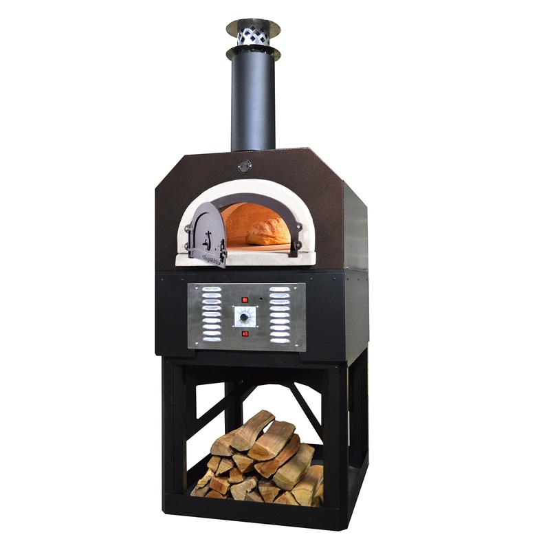 CHICAGO BRICK OVEN CBO-O-STD-750-HYB-LP-R-3K 35 1/2 INCH HYBRID RESIDENTIAL OUTDOOR PIZZA OVEN ON STAND WITH PROPANE GAS PACKAGE