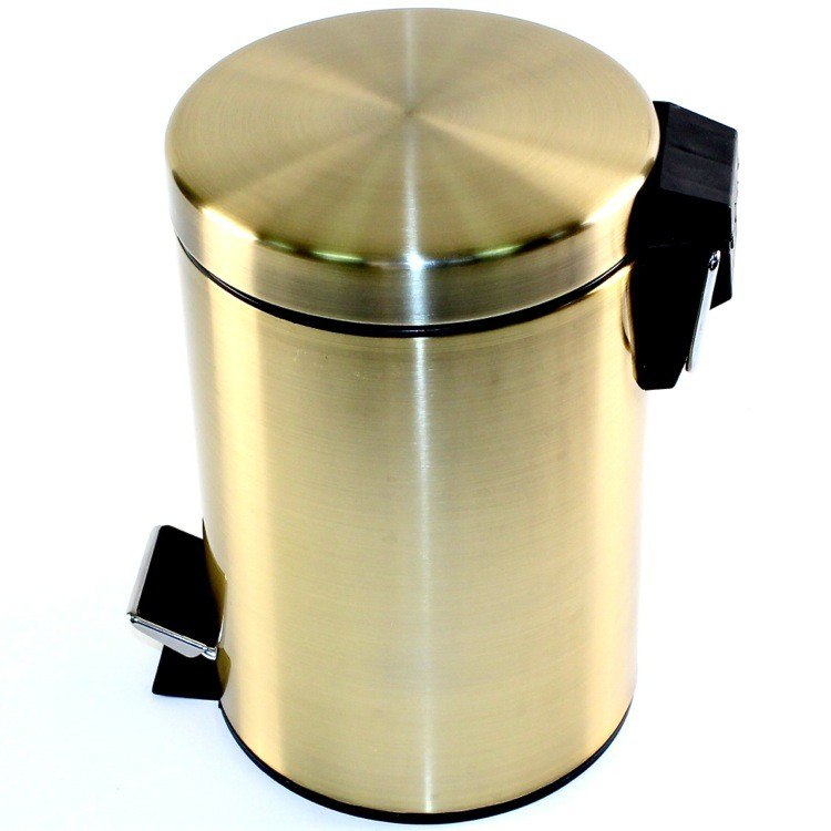 GEDY 2609 ARGENTA ROUND POLISHED WASTE BIN WITH PEDAL