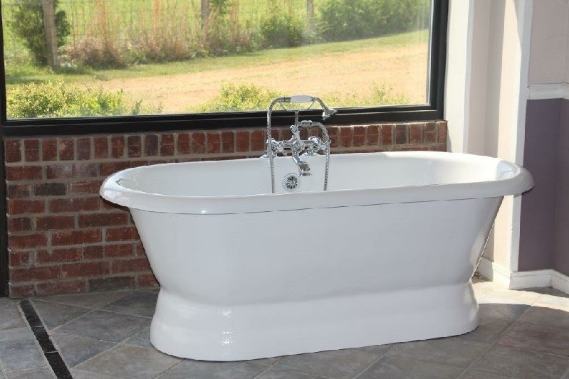 RESTORIA RD551-M MAJESTY 66 INCH X 30 INCH FREESTANDING PEDESTAL SOAKER BATHTUB IN WHITE
