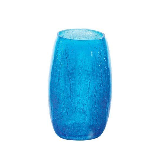 GEDY GI98 GINESTRA ROUND CRACKLED GLASS TOOTHBRUSH HOLDER