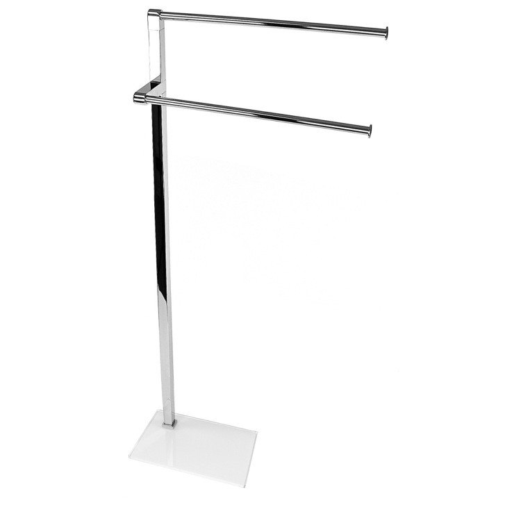 GEDY 7831 MAINE 35 INCH CHROME TOWEL STAND WITH THERMOPLASTIC RESINS BASE