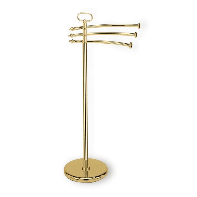 STILHAUS EL19 ELITE 35 INCH FREE STANDING CLASSIC-STYLE BRASS TOWEL STAND