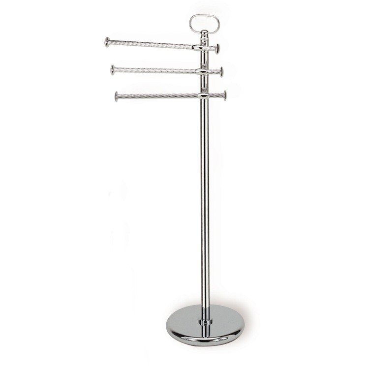 STILHAUS G696 GIUNONE 35 INCH FREE STANDING CLASSIC-STYLE BRASS TOWEL STAND