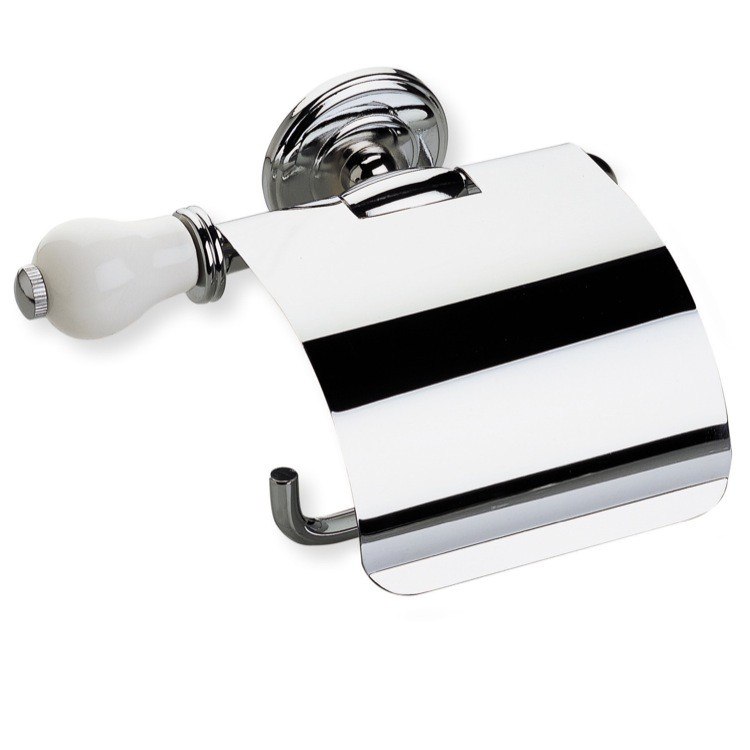STILHAUS N11C NEMI CHROME TOILET ROLL HOLDER WITH COVER AND END CAP