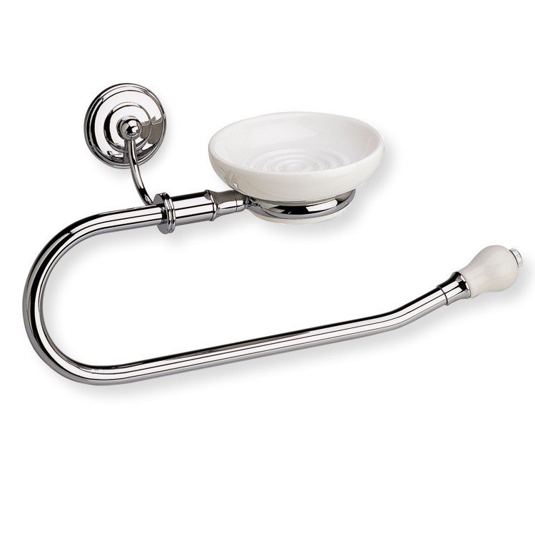 STILHAUS N79 NEMI CLASSIC CHROME TOWEL RING WITH SOAP DISH