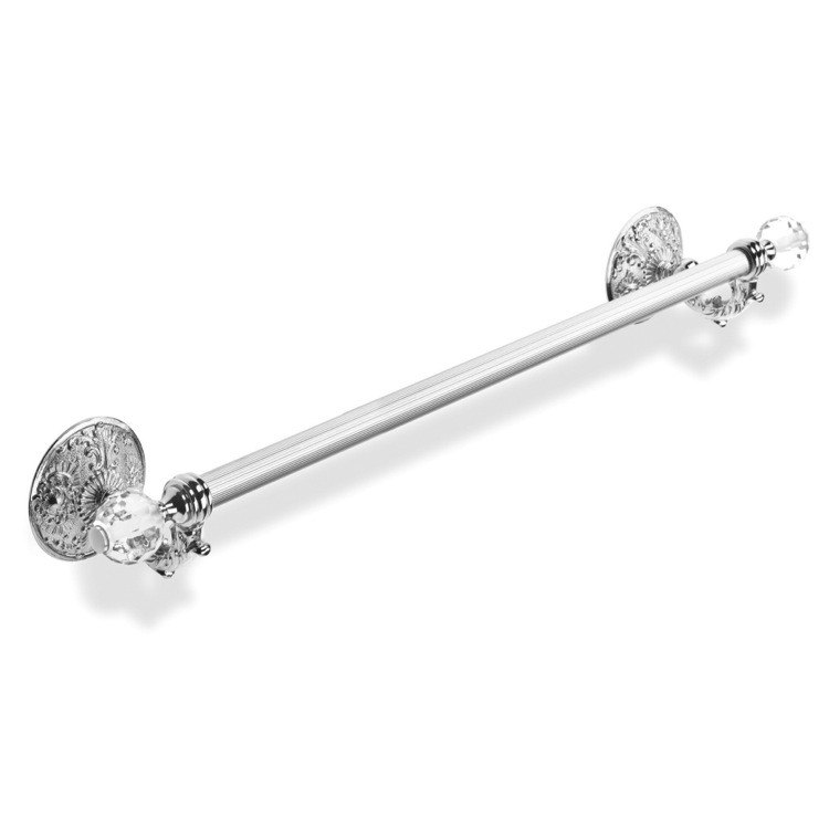STILHAUS NT05V NOTO CRISTALLO 26 INCH WALL MOUNTED BRASS AND CRYSTAL GLASS TOWEL BAR