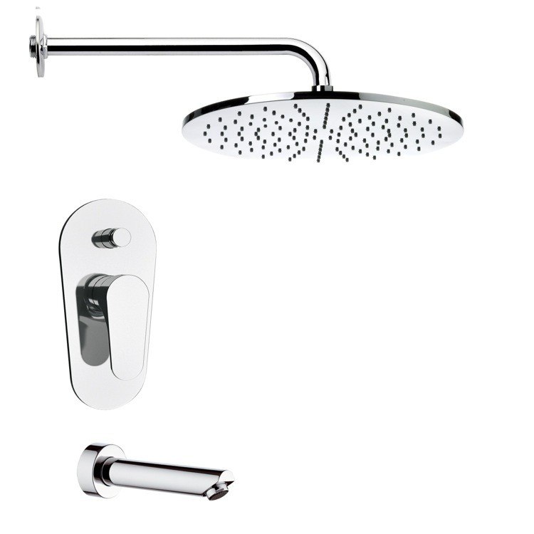 REMER TSF2141 PELEO MODERN ROUND TUB AND SHOWER FAUCET SET