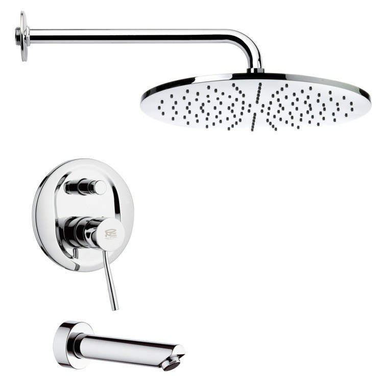 REMER TSF2145 PELEO MODERN ROUND TUB AND SHOWER FAUCET SET
