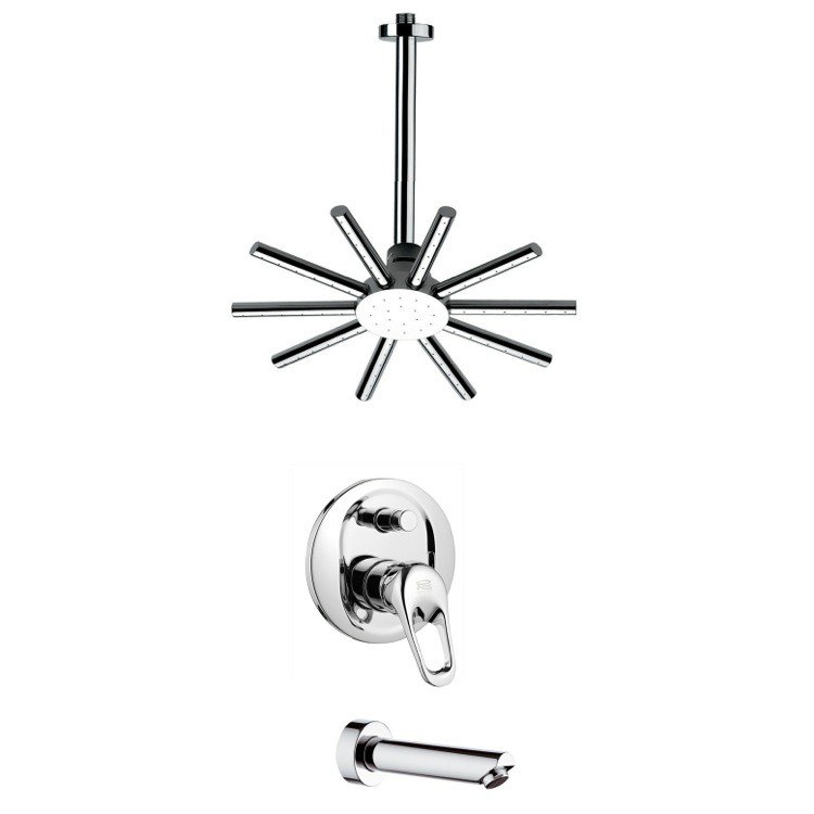 REMER TSF2272 PELEO ROUND MODERN TUB AND SHOWER FAUCET SET