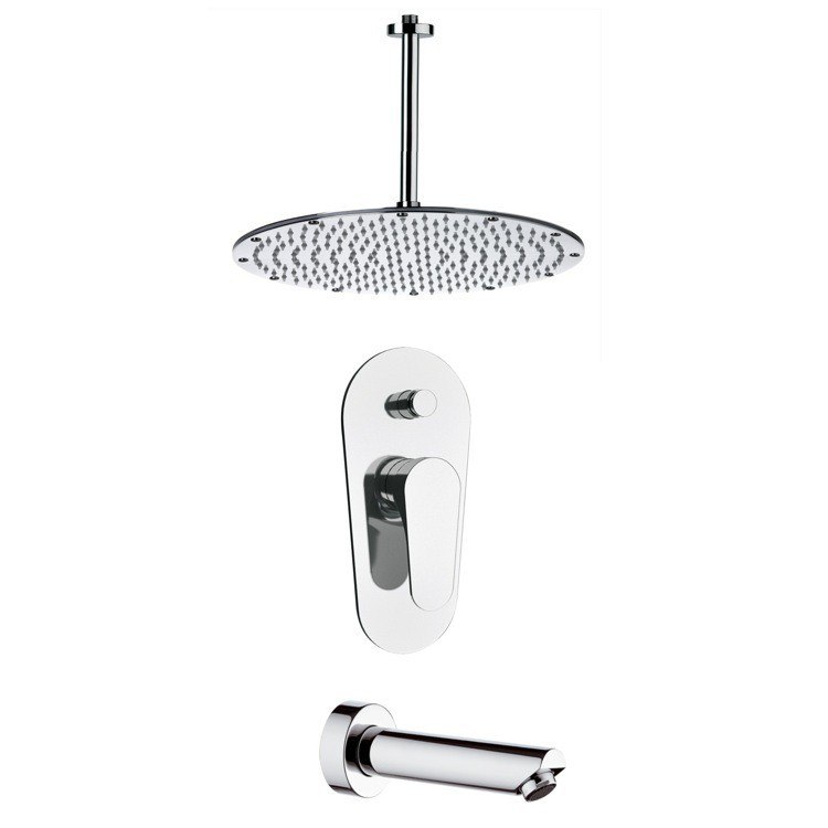 REMER TSF2293 PELEO CONTEMPORARY ROUND TUB AND SHOWER FAUCET