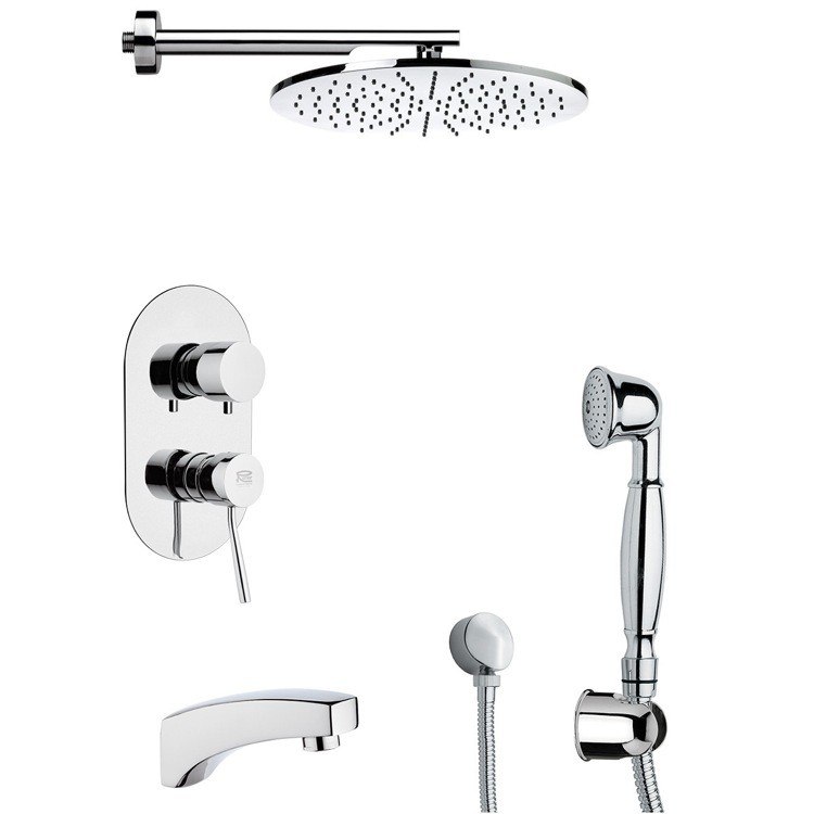 REMER TSH4503 INVERNO MODERN TUB AND SHOWER FAUCET WITH SLIDING RAIL AND HANDHELD SHOWER