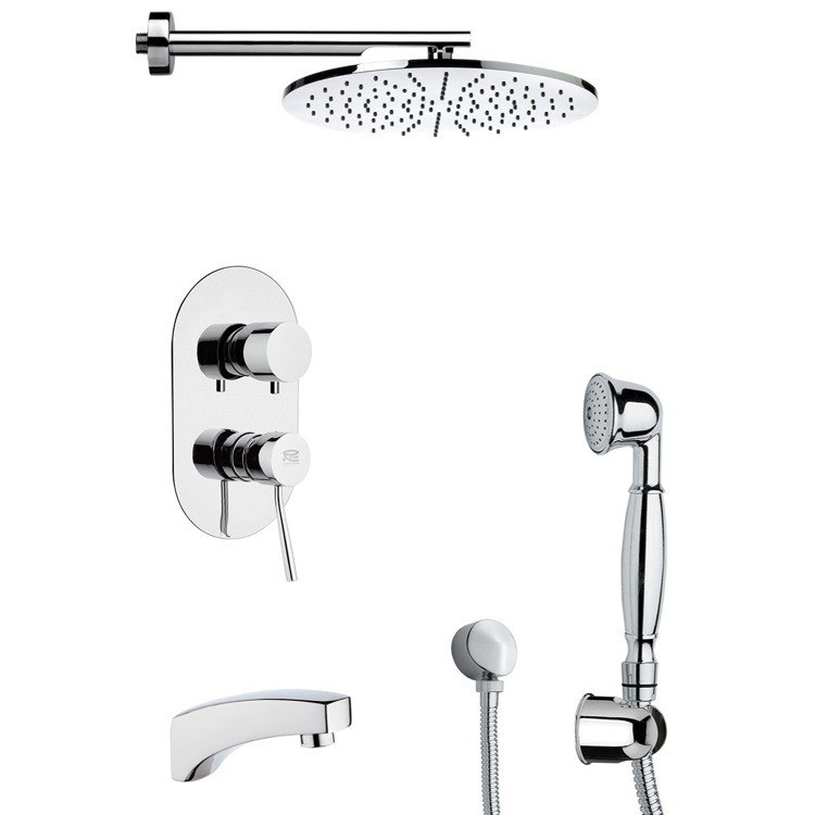 REMER TSH4504 INVERNO CONTEMPORARY TUB AND SHOWER FAUCET WITH SLIDING RAIL