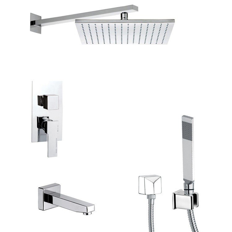 REMER TSH4514 INVERNO SQUARE SHOWER SYSTEM WITH SLIDING RAIL