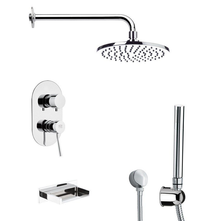 REMER TSH4538 INVERNO CONTEMPORARY TUB AND SHOWER FAUCET WITH SLIDING RAIL