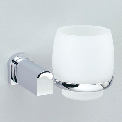 WINDISCH 85156 BELLATERRA WALL MOUNTED FROSTED CRYSTAL GLASS BATHROOM TUMBLER