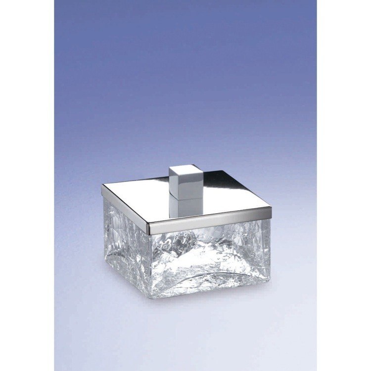 WINDISCH 88147 COMPLEMENTS FREE STANDING CRACKLED GLASS SQUARE BATH JAR